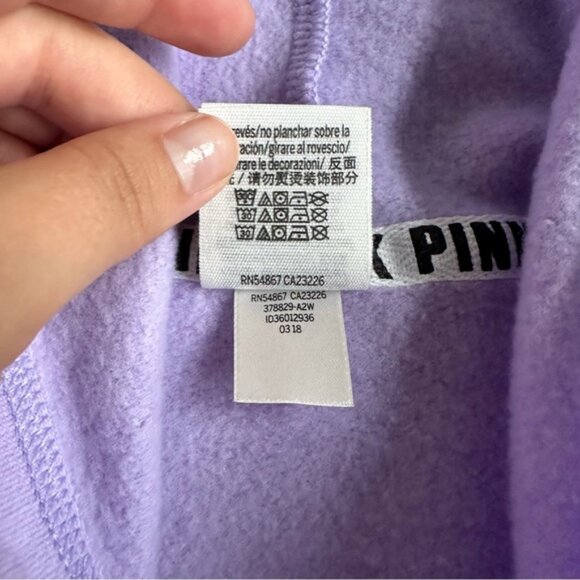 Victoria's Secret PINK | Lavender Cold Shoulder Hoodie | Size Large - Picture 13 of 15